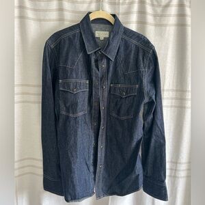 Tecovas Denim Pearl Snap Long Sleeve Shirt
